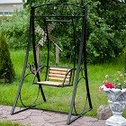 Садовые качели из металла и дерева