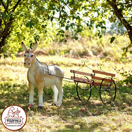 Садовый декор из полистоуна Тележка F07038