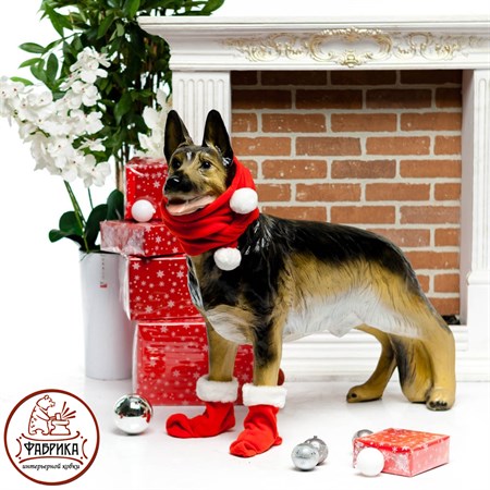 Овчарка фигура новогодняя