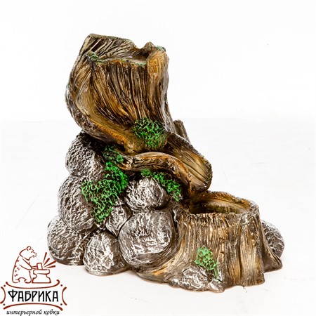 Фонтан садовый пень