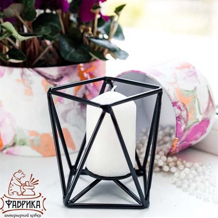 Подсвечник в стиле "Лофт", цвет:чёрный