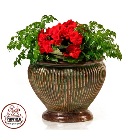 Вазон ребристый US07959 цв.под бронзу - фото 33598