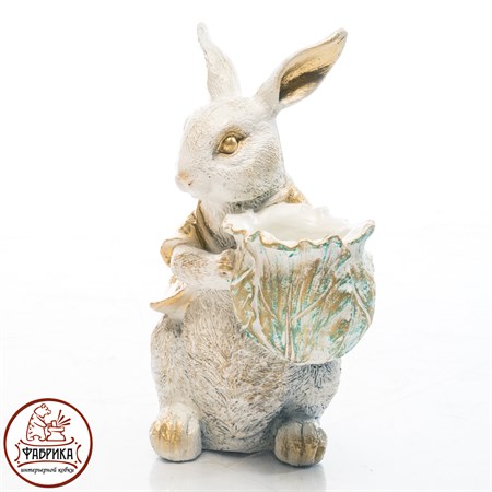 кашпо заяц с капустой