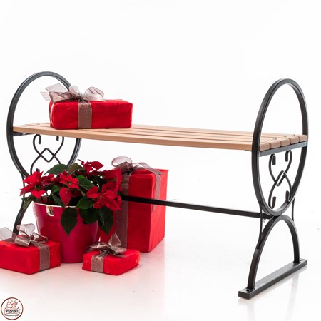 Кованая лавка с деревом 892-02R - фото 35527