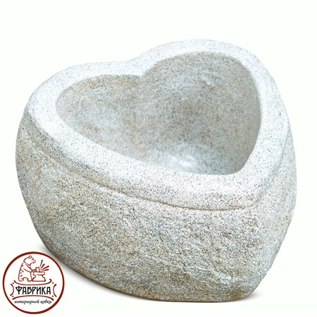 Садовый декор из полистоуна Кашпо Сердце малое белое  F08023-BT