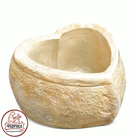 Садовый декор из полистоуна Кашпо Сердце малое F08023-WP