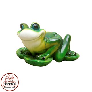 Садовая фигура из полистоуна Лягушка на Кувшинке F01149