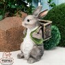 Кашпо для цветов Заяц с корзиной U09092-Gray - фото 25535
