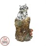 Садовая фигура из полистоуна Енот на Пне F07058